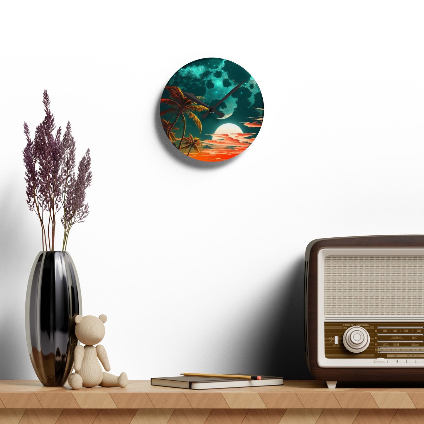 Palm tree Acrylic Wall Clock