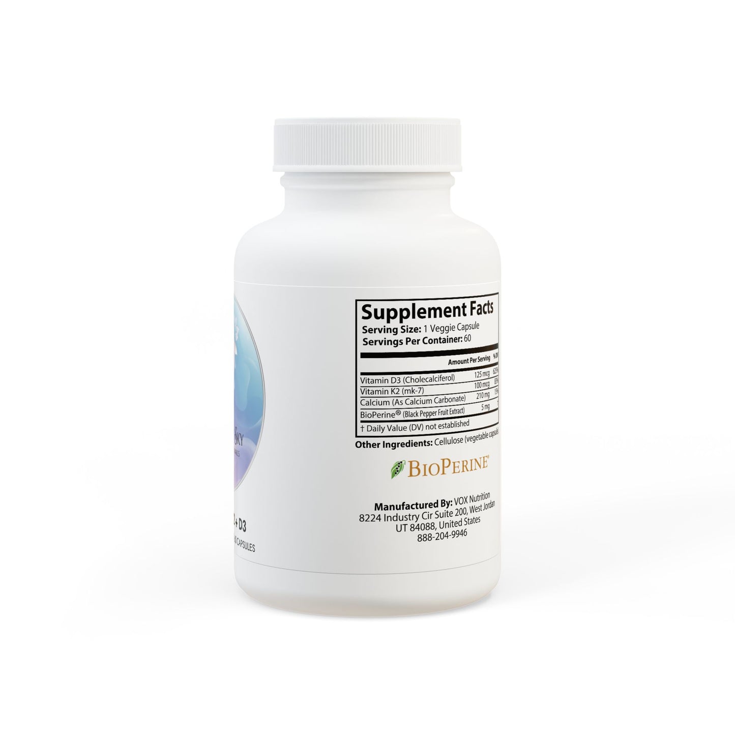 Vitamin K2 + D3 Supplement (60 Capsules)