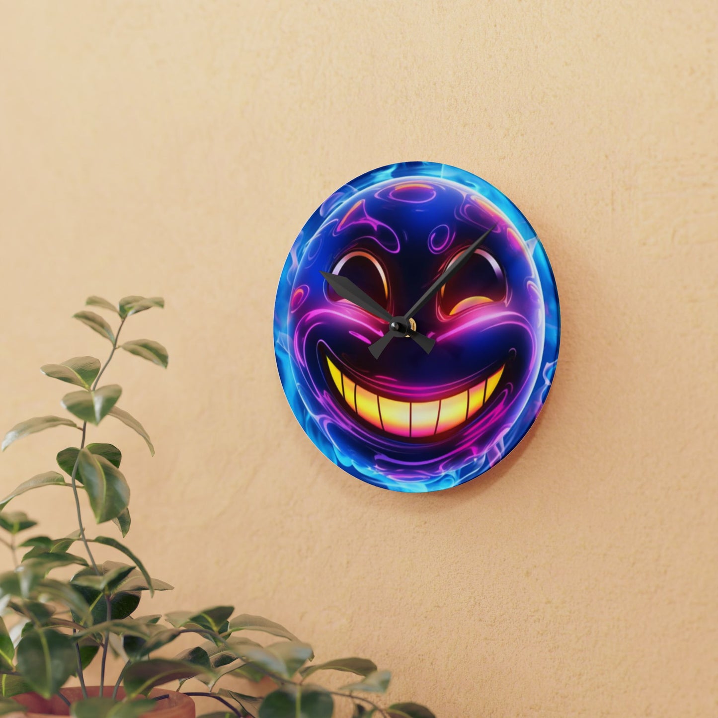 Smiley Face Acrylic Wall Clock