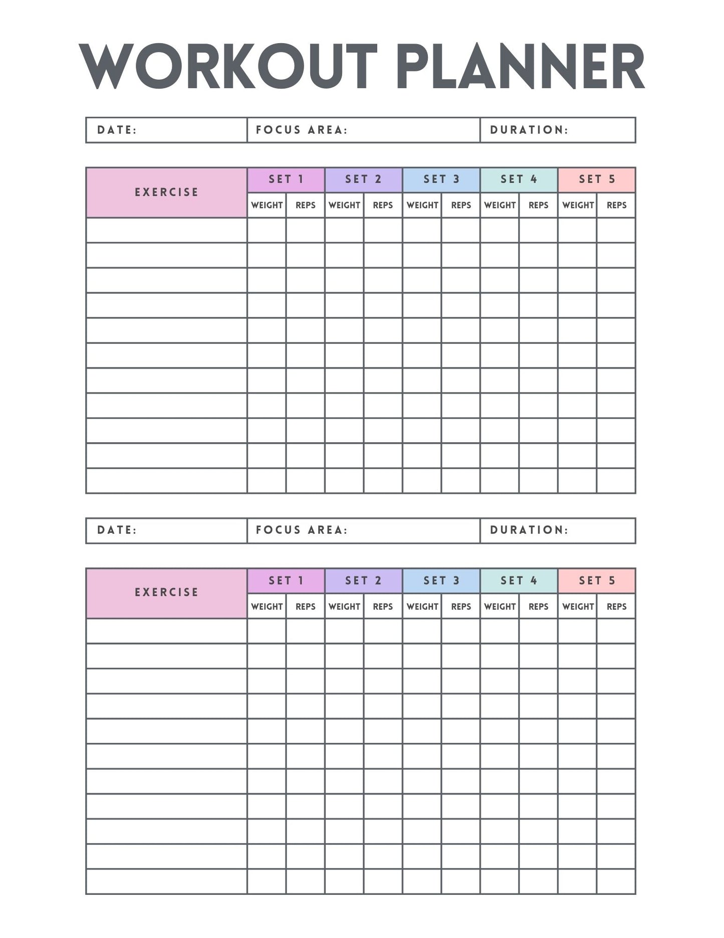 Workout Planner