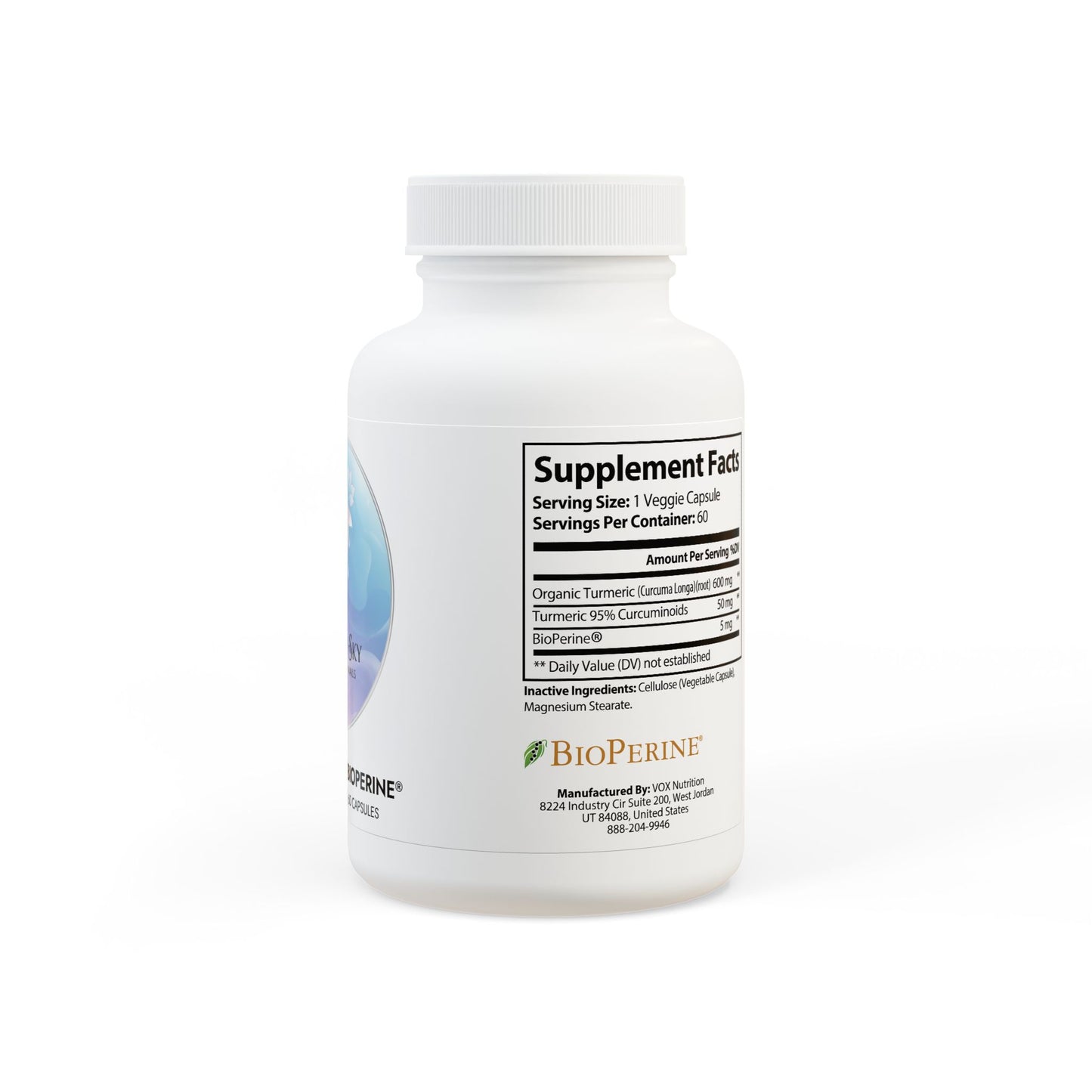 Turmeric with BioPerine® (Black Pepper Fruit Extract) Supplement (60 Capsules)