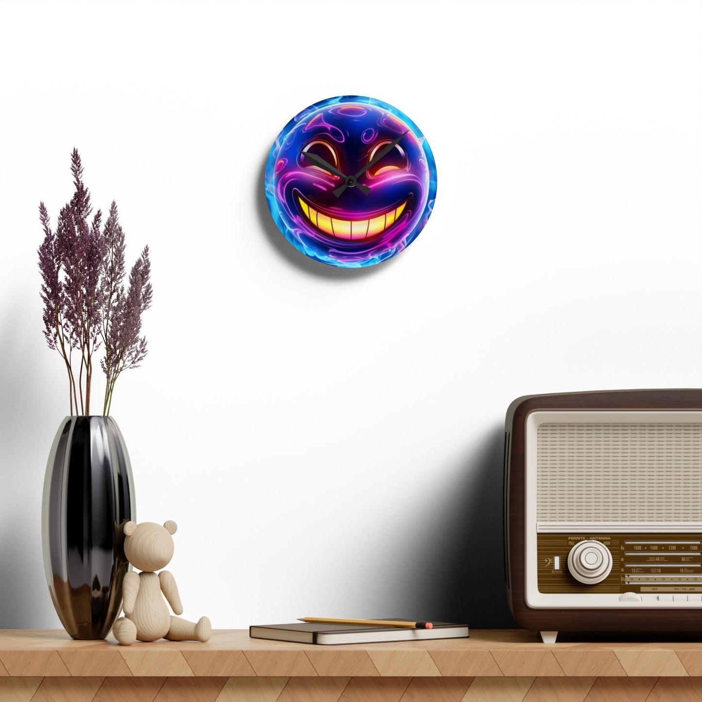 Smiley Face Acrylic Wall Clock