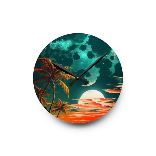 Palm tree Acrylic Wall Clock